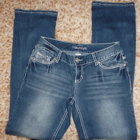 Maurices Washed Straight Leg Stretchy Hugging Jeans reg 4 - Picture 4 of 12